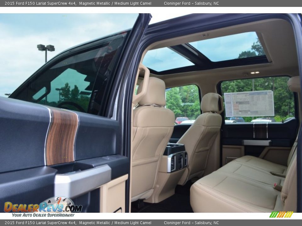 2015 Ford F150 Lariat SuperCrew 4x4 Magnetic Metallic / Medium Light Camel Photo #13