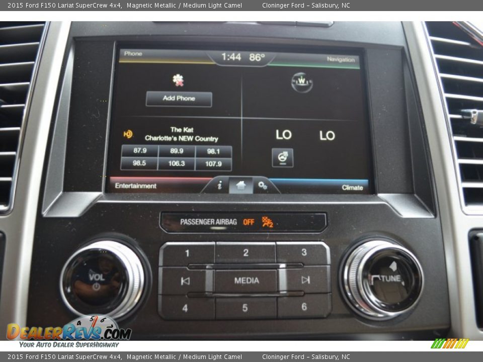 2015 Ford F150 Lariat SuperCrew 4x4 Magnetic Metallic / Medium Light Camel Photo #14