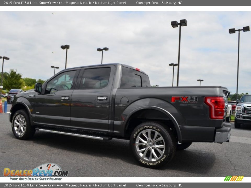 2015 Ford F150 Lariat SuperCrew 4x4 Magnetic Metallic / Medium Light Camel Photo #33