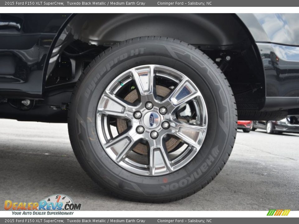2015 Ford F150 XLT SuperCrew Tuxedo Black Metallic / Medium Earth Gray Photo #12