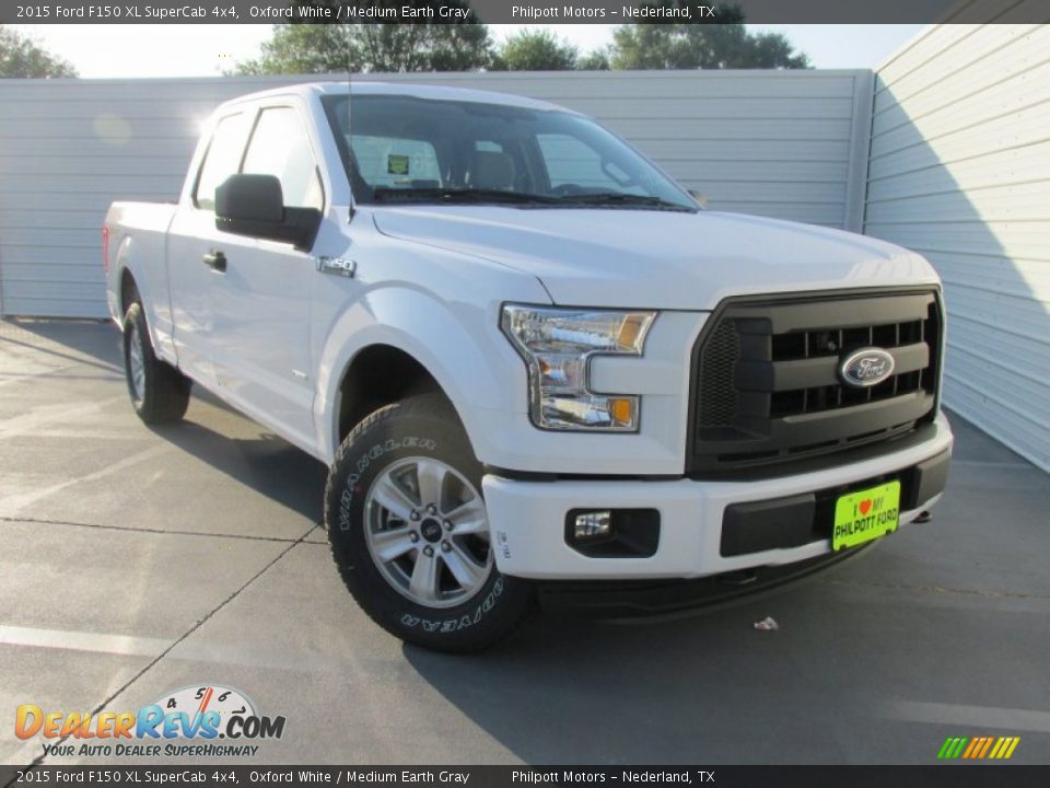2015 Ford F150 XL SuperCab 4x4 Oxford White / Medium Earth Gray Photo #1