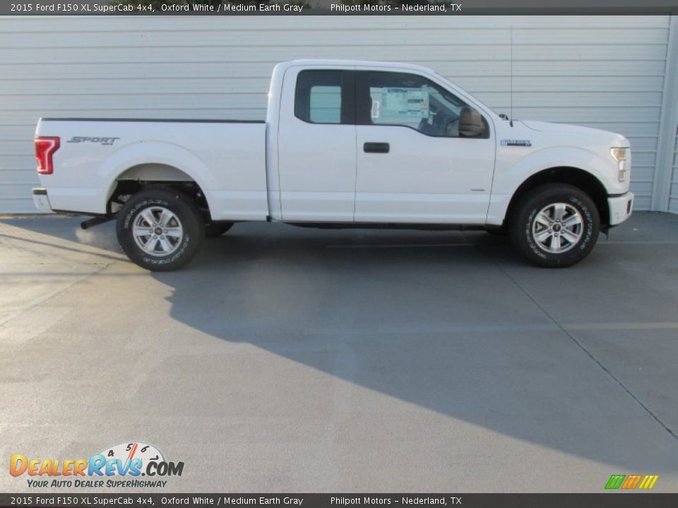 2015 Ford F150 XL SuperCab 4x4 Oxford White / Medium Earth Gray Photo #3