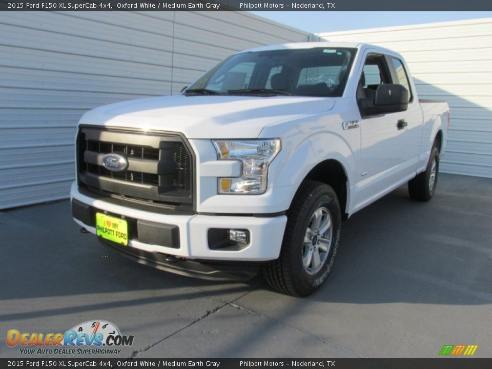 2015 Ford F150 XL SuperCab 4x4 Oxford White / Medium Earth Gray Photo #7
