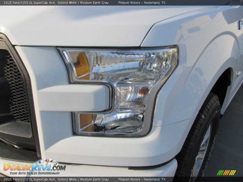 2015 Ford F150 XL SuperCab 4x4 Oxford White / Medium Earth Gray Photo #9