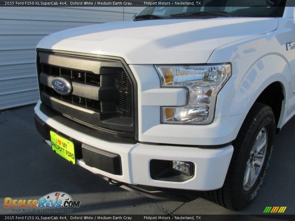 2015 Ford F150 XL SuperCab 4x4 Oxford White / Medium Earth Gray Photo #10