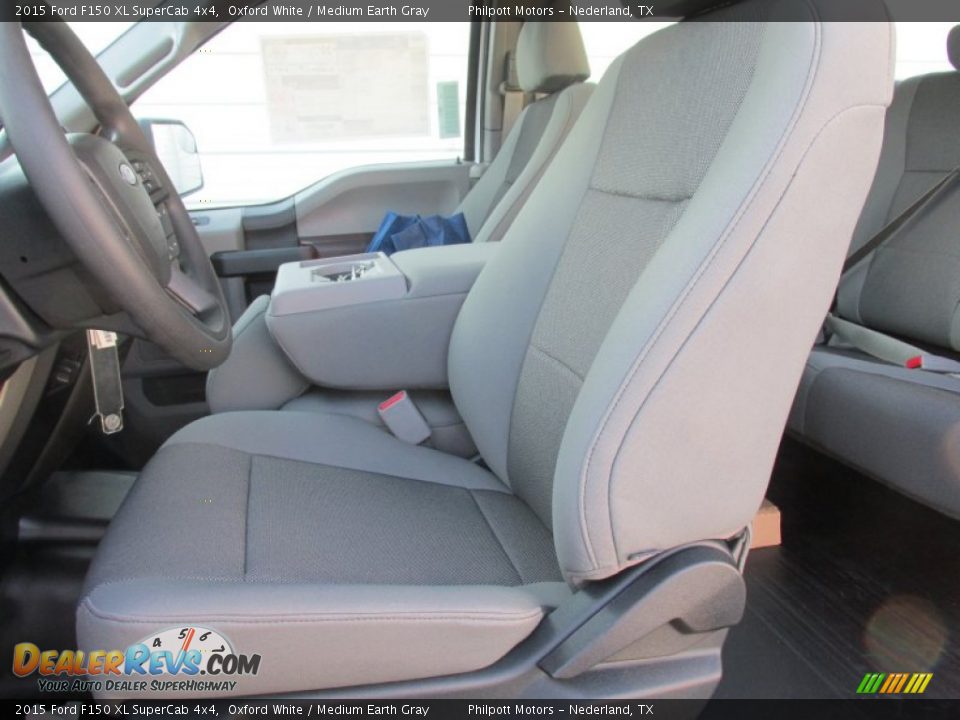 2015 Ford F150 XL SuperCab 4x4 Oxford White / Medium Earth Gray Photo #22
