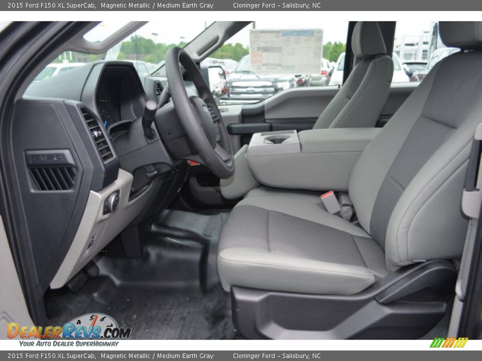 2015 Ford F150 XL SuperCab Magnetic Metallic / Medium Earth Gray Photo #9