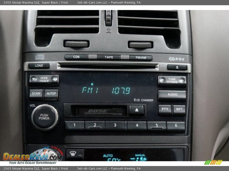 2003 Nissan Maxima GLE Super Black / Frost Photo #29