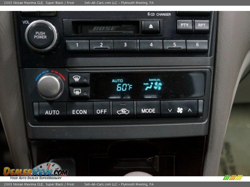 2003 Nissan Maxima GLE Super Black / Frost Photo #30