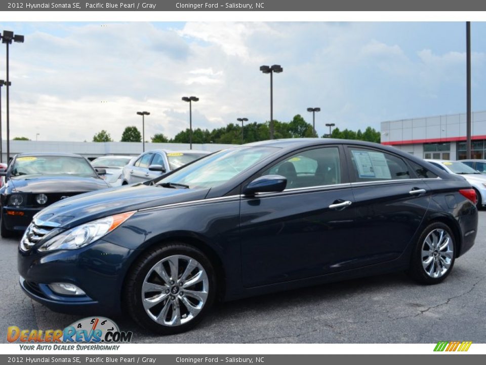 2012 Hyundai Sonata SE Pacific Blue Pearl / Gray Photo #7