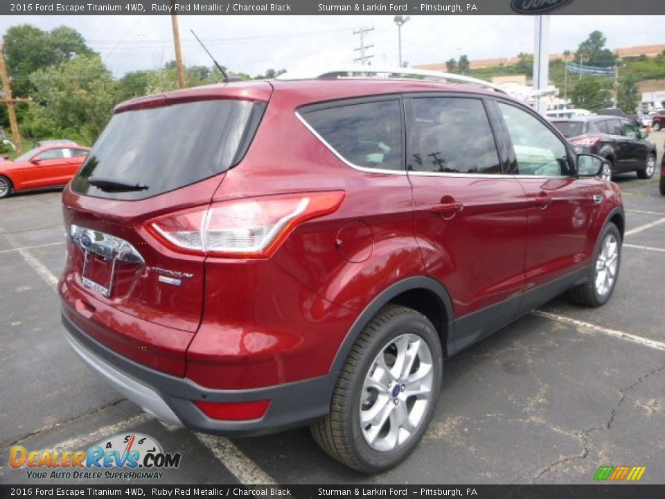 2016 Ford Escape Titanium 4WD Ruby Red Metallic / Charcoal Black Photo #3