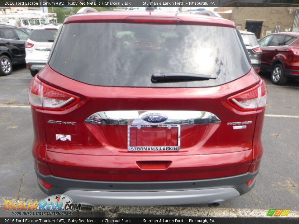 2016 Ford Escape Titanium 4WD Ruby Red Metallic / Charcoal Black Photo #4