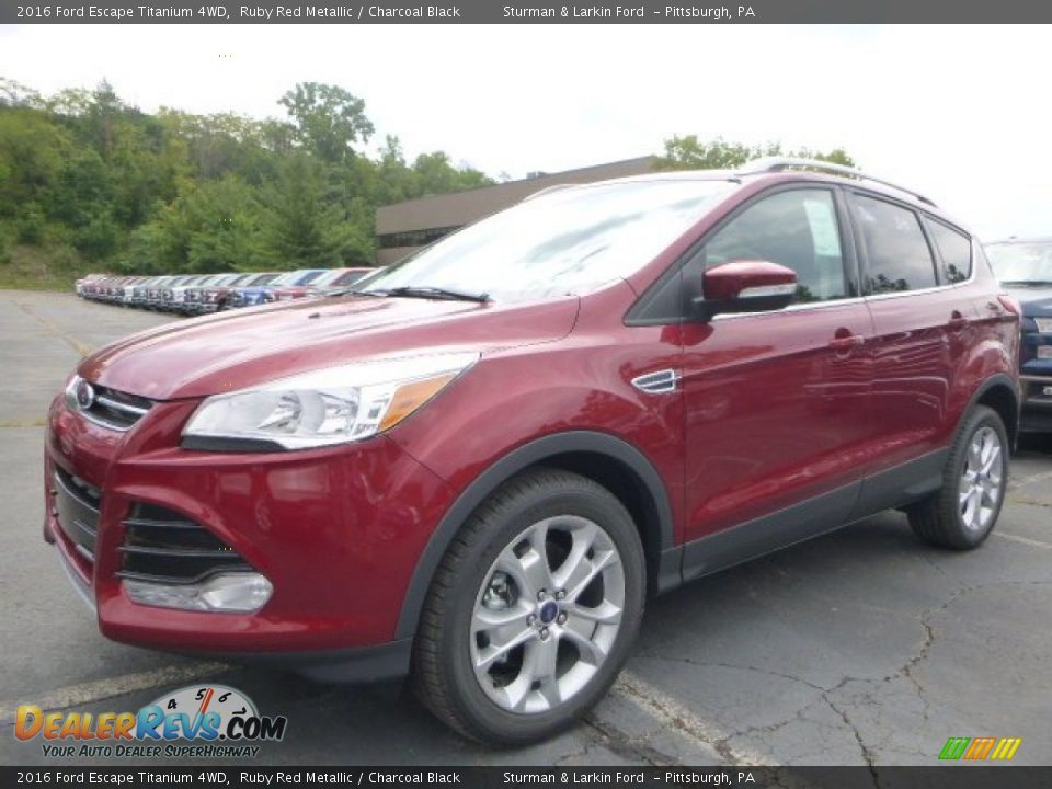2016 Ford Escape Titanium 4WD Ruby Red Metallic / Charcoal Black Photo #6