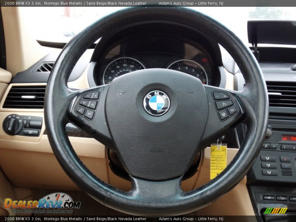 2008 BMW X3 3.0si Montego Blue Metallic / Sand Beige/Black Nevada Leather Photo #18