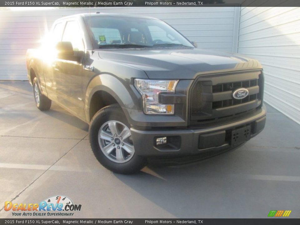 2015 Ford F150 XL SuperCab Magnetic Metallic / Medium Earth Gray Photo #1