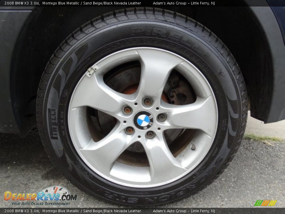 2008 BMW X3 3.0si Montego Blue Metallic / Sand Beige/Black Nevada Leather Photo #26