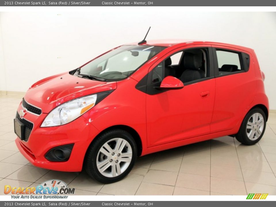 2013 Chevrolet Spark LS Salsa (Red) / Silver/Silver Photo #3