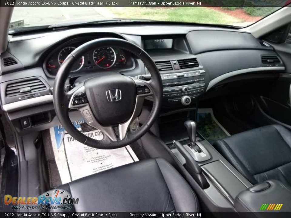 Black Interior - 2012 Honda Accord EX-L V6 Coupe Photo #11