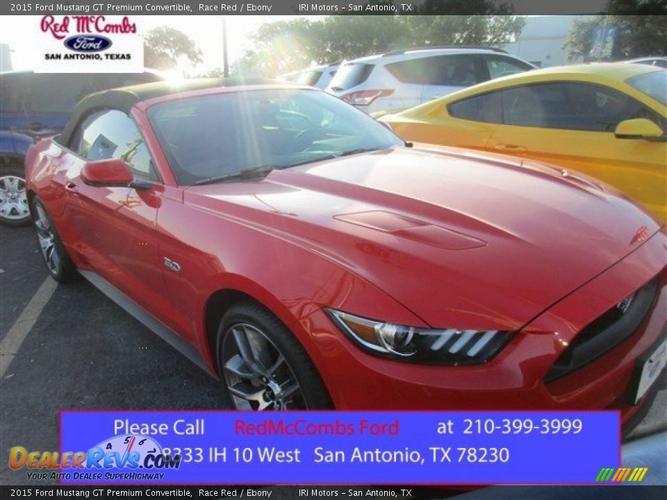 2015 Ford Mustang GT Premium Convertible Race Red / Ebony Photo #1
