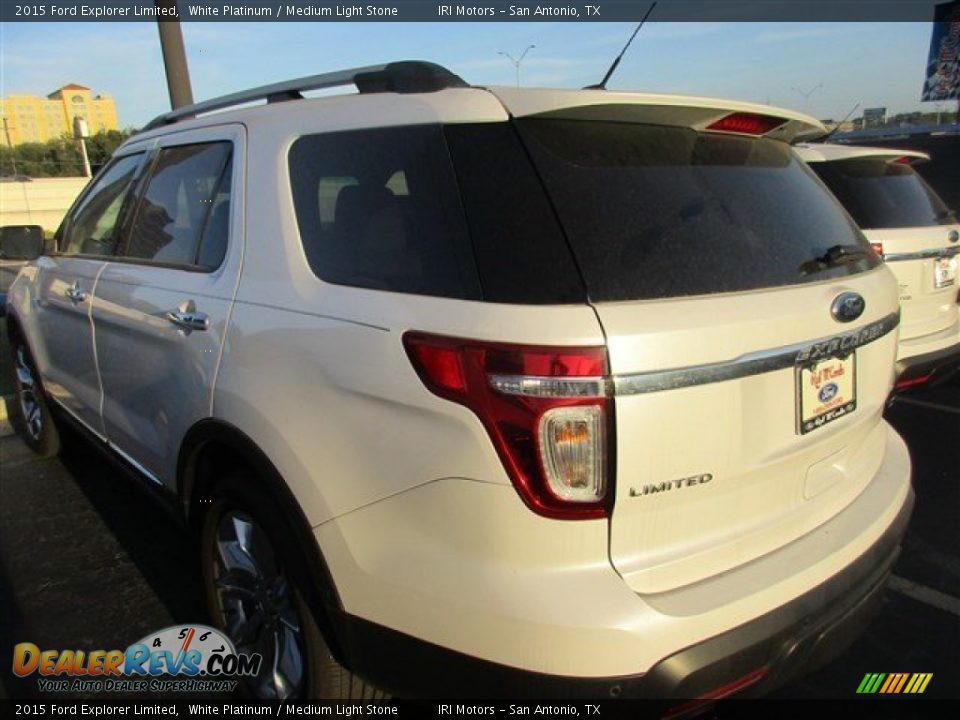 2015 Ford Explorer Limited White Platinum / Medium Light Stone Photo #4