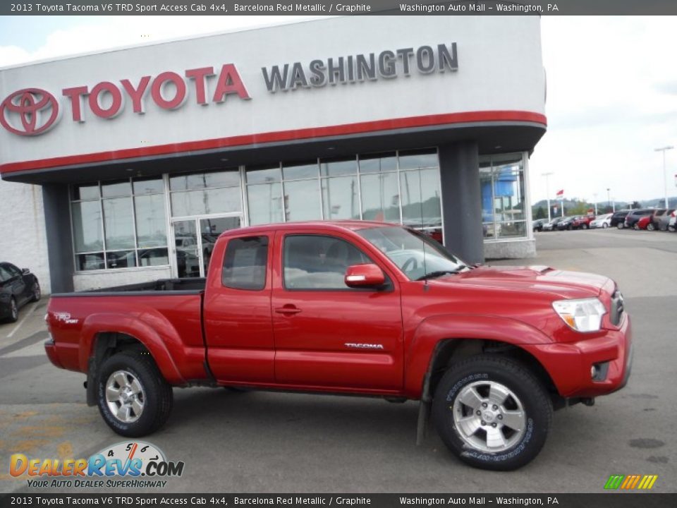 2013 Toyota Tacoma V6 TRD Sport Access Cab 4x4 Barcelona Red Metallic / Graphite Photo #2