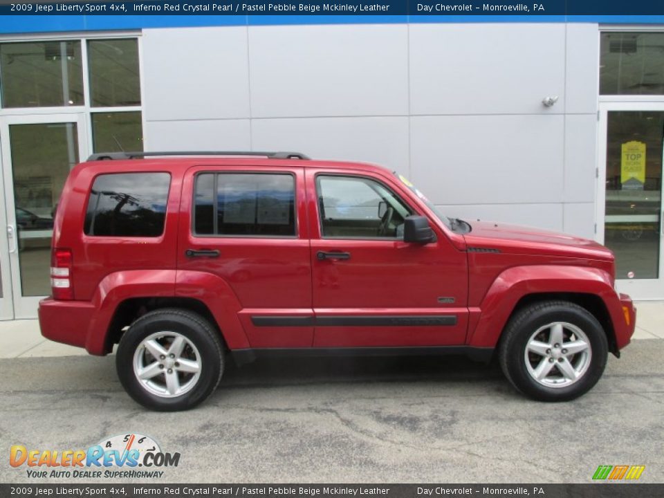 2009 Jeep Liberty Sport 4x4 Inferno Red Crystal Pearl / Pastel Pebble Beige Mckinley Leather Photo #2