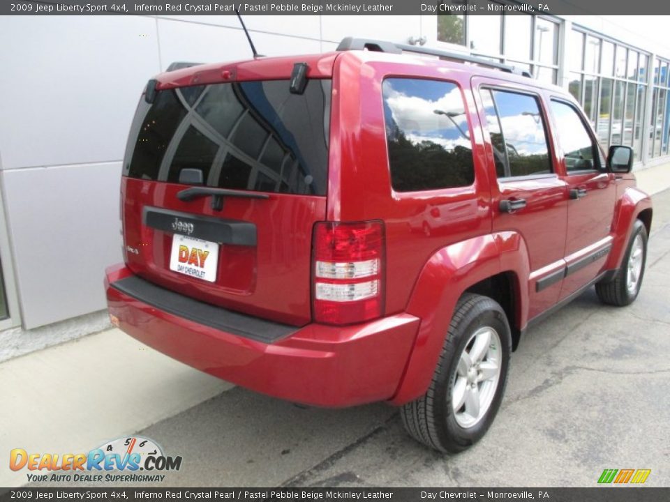 2009 Jeep Liberty Sport 4x4 Inferno Red Crystal Pearl / Pastel Pebble Beige Mckinley Leather Photo #4