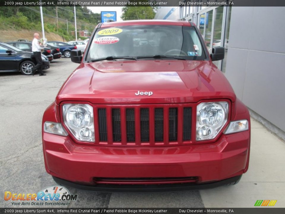2009 Jeep Liberty Sport 4x4 Inferno Red Crystal Pearl / Pastel Pebble Beige Mckinley Leather Photo #13