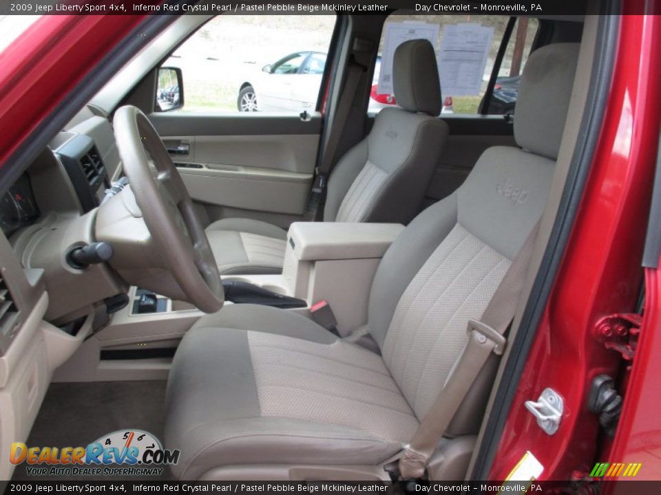 2009 Jeep Liberty Sport 4x4 Inferno Red Crystal Pearl / Pastel Pebble Beige Mckinley Leather Photo #21