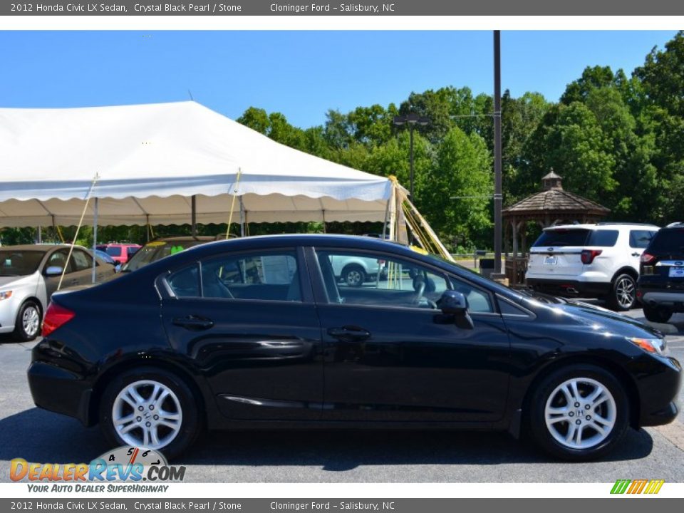 2012 Honda Civic LX Sedan Crystal Black Pearl / Stone Photo #2