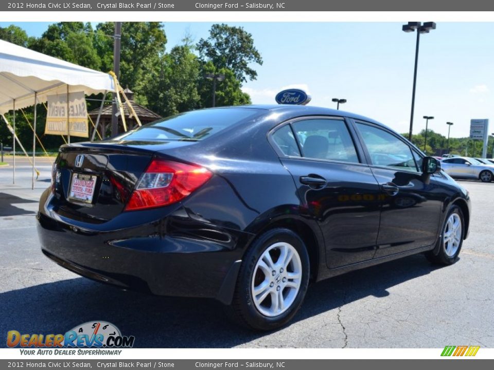 2012 Honda Civic LX Sedan Crystal Black Pearl / Stone Photo #3