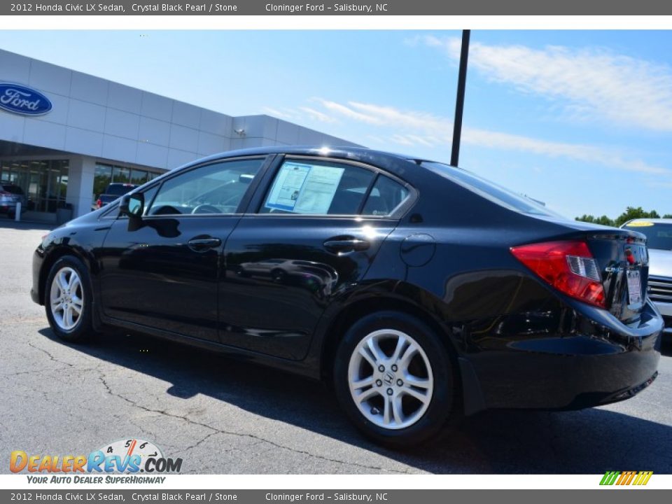 2012 Honda Civic LX Sedan Crystal Black Pearl / Stone Photo #5