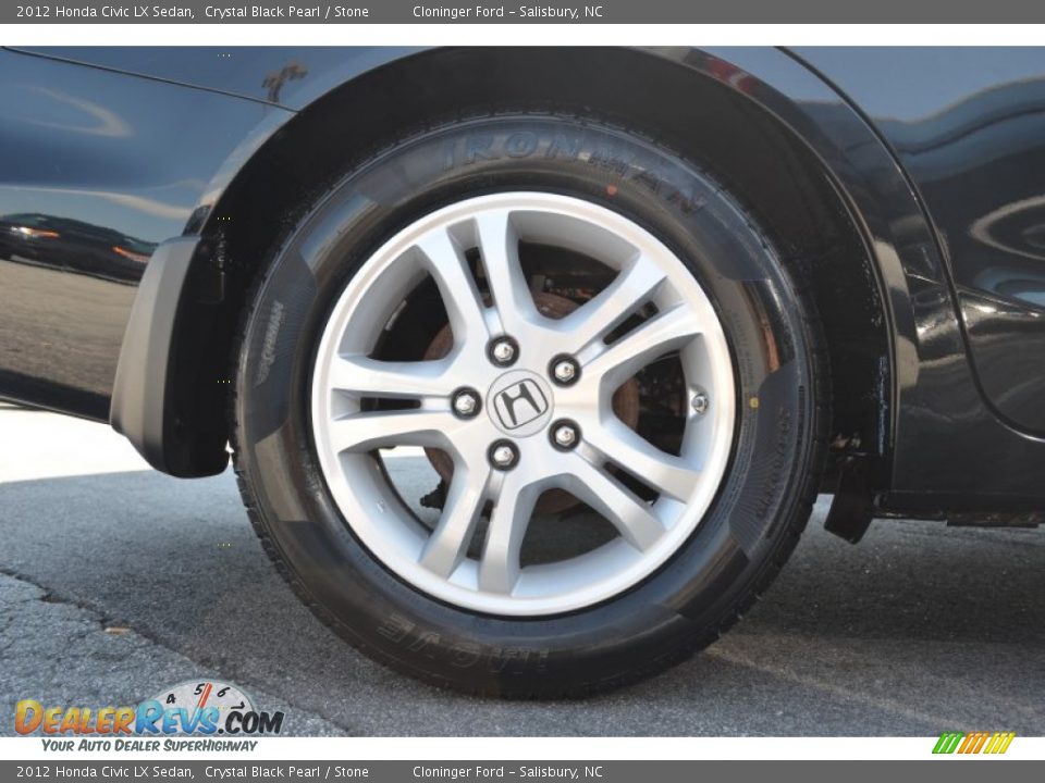 2012 Honda Civic LX Sedan Crystal Black Pearl / Stone Photo #8