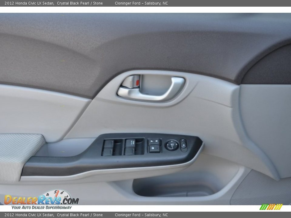 2012 Honda Civic LX Sedan Crystal Black Pearl / Stone Photo #9