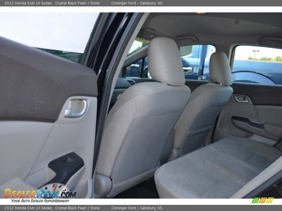 2012 Honda Civic LX Sedan Crystal Black Pearl / Stone Photo #13