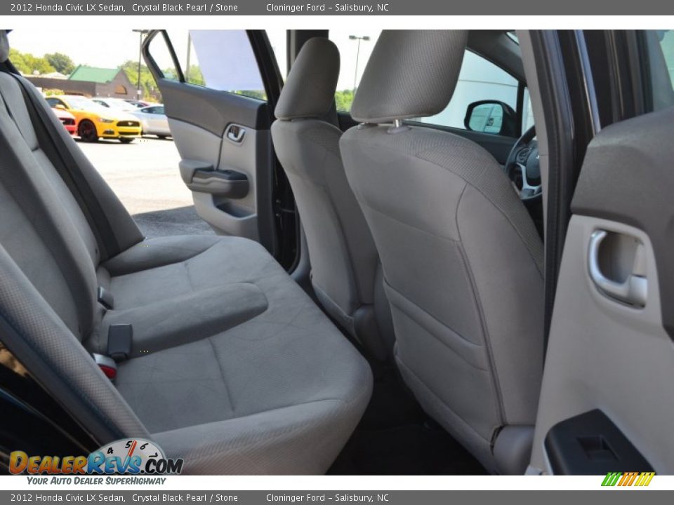 2012 Honda Civic LX Sedan Crystal Black Pearl / Stone Photo #15