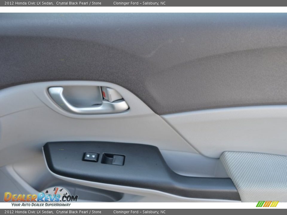 2012 Honda Civic LX Sedan Crystal Black Pearl / Stone Photo #16