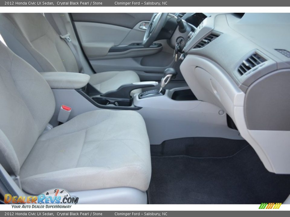 2012 Honda Civic LX Sedan Crystal Black Pearl / Stone Photo #17