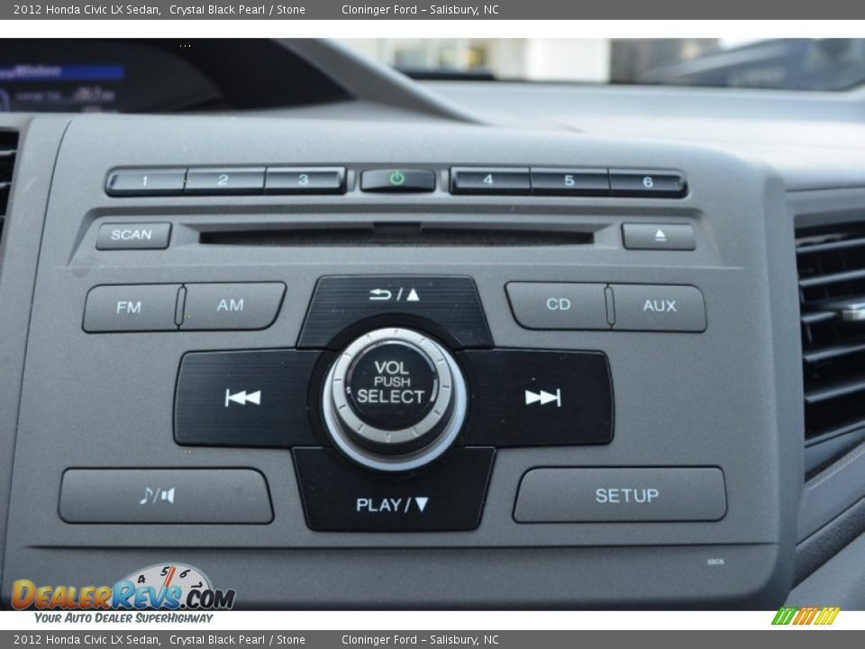 2012 Honda Civic LX Sedan Crystal Black Pearl / Stone Photo #18