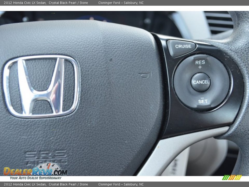 2012 Honda Civic LX Sedan Crystal Black Pearl / Stone Photo #21