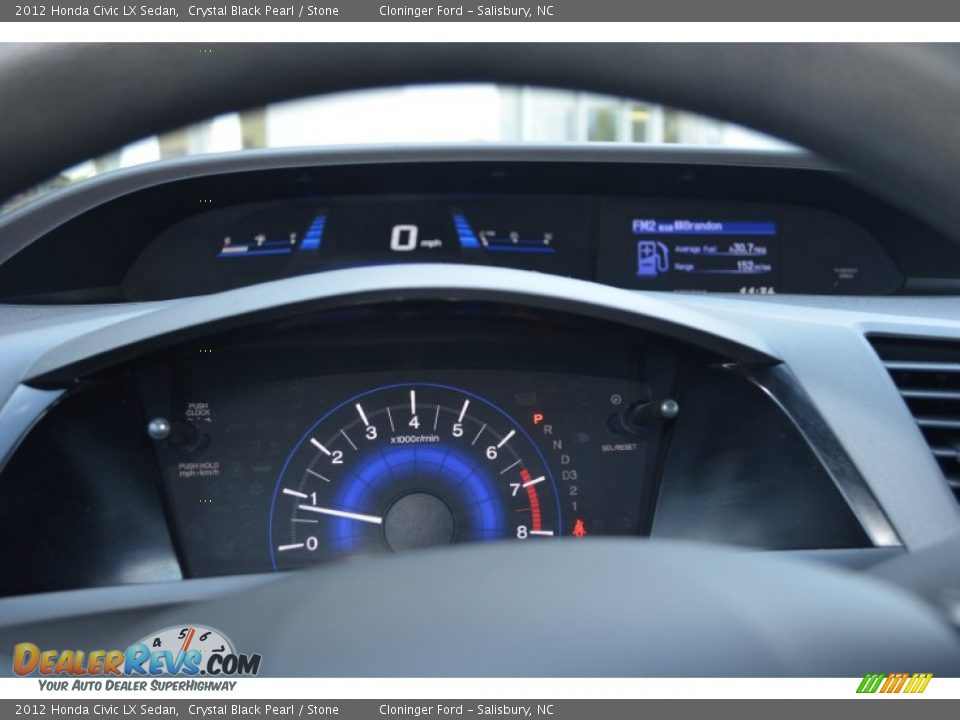 2012 Honda Civic LX Sedan Crystal Black Pearl / Stone Photo #22
