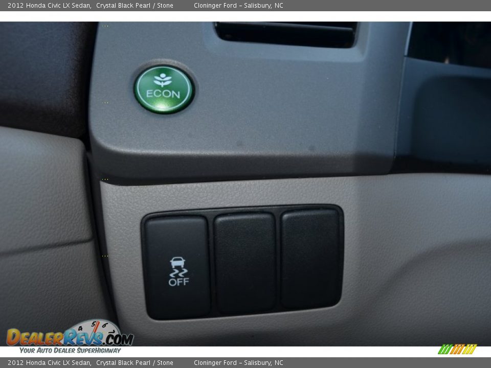 2012 Honda Civic LX Sedan Crystal Black Pearl / Stone Photo #23