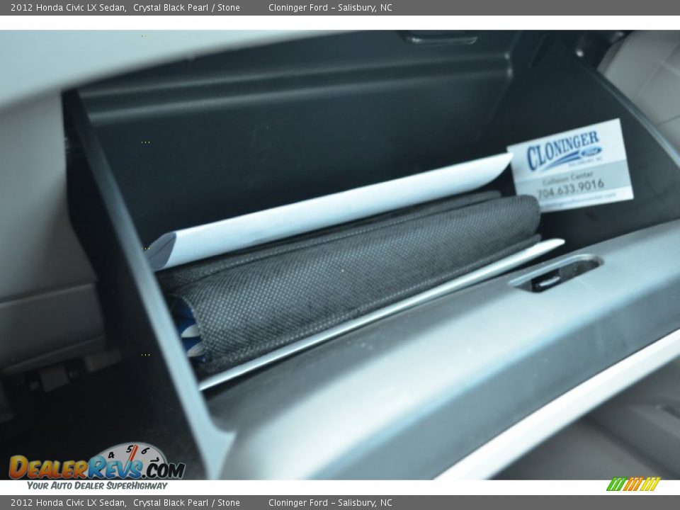 2012 Honda Civic LX Sedan Crystal Black Pearl / Stone Photo #24