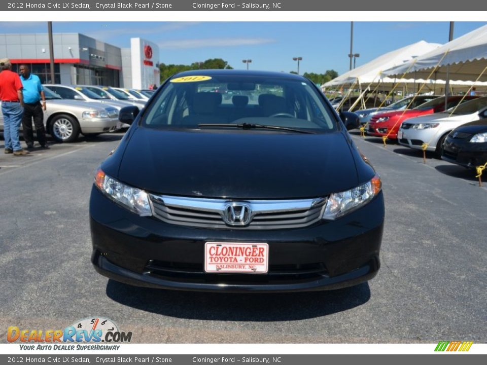 2012 Honda Civic LX Sedan Crystal Black Pearl / Stone Photo #26