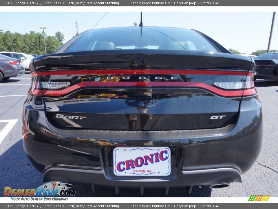 2015 Dodge Dart GT Pitch Black / Black/Ruby Red Accent Stitching Photo #6