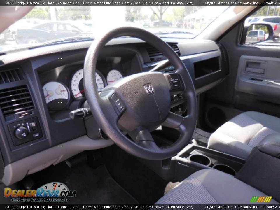 2010 Dodge Dakota Big Horn Extended Cab Deep Water Blue Pearl Coat / Dark Slate Gray/Medium Slate Gray Photo #6