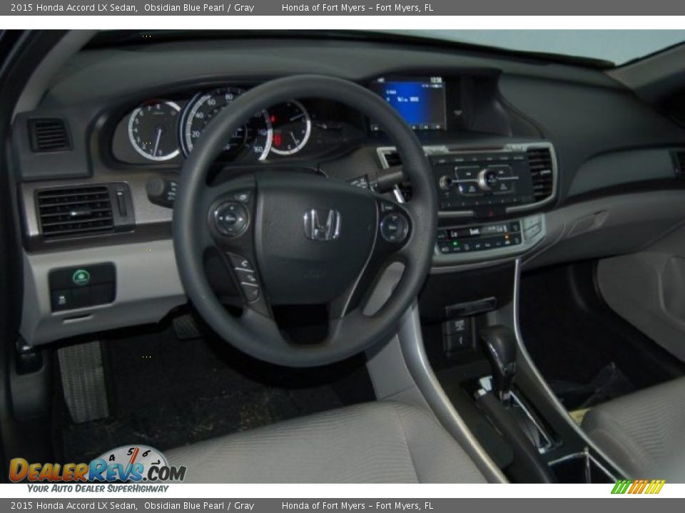 2015 Honda Accord LX Sedan Obsidian Blue Pearl / Gray Photo #10