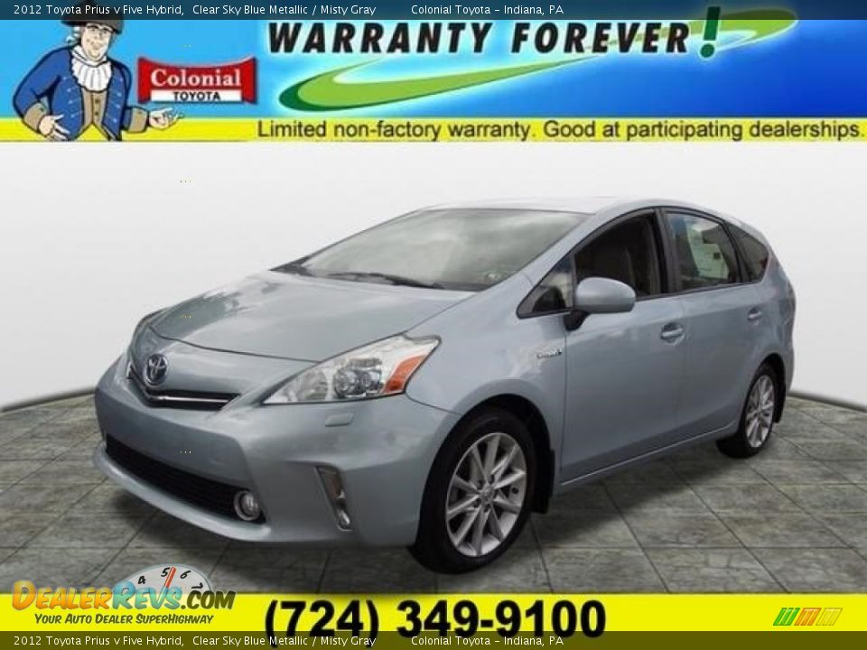 2012 Toyota Prius v Five Hybrid Clear Sky Blue Metallic / Misty Gray Photo #1