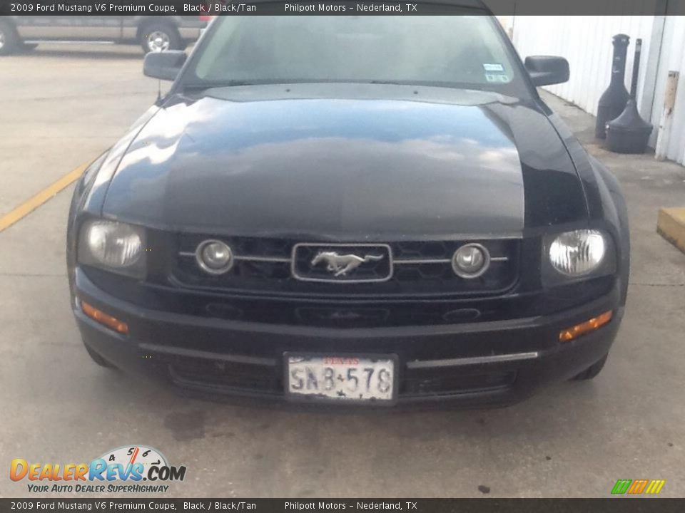 2009 Ford Mustang V6 Premium Coupe Black / Black/Tan Photo #1