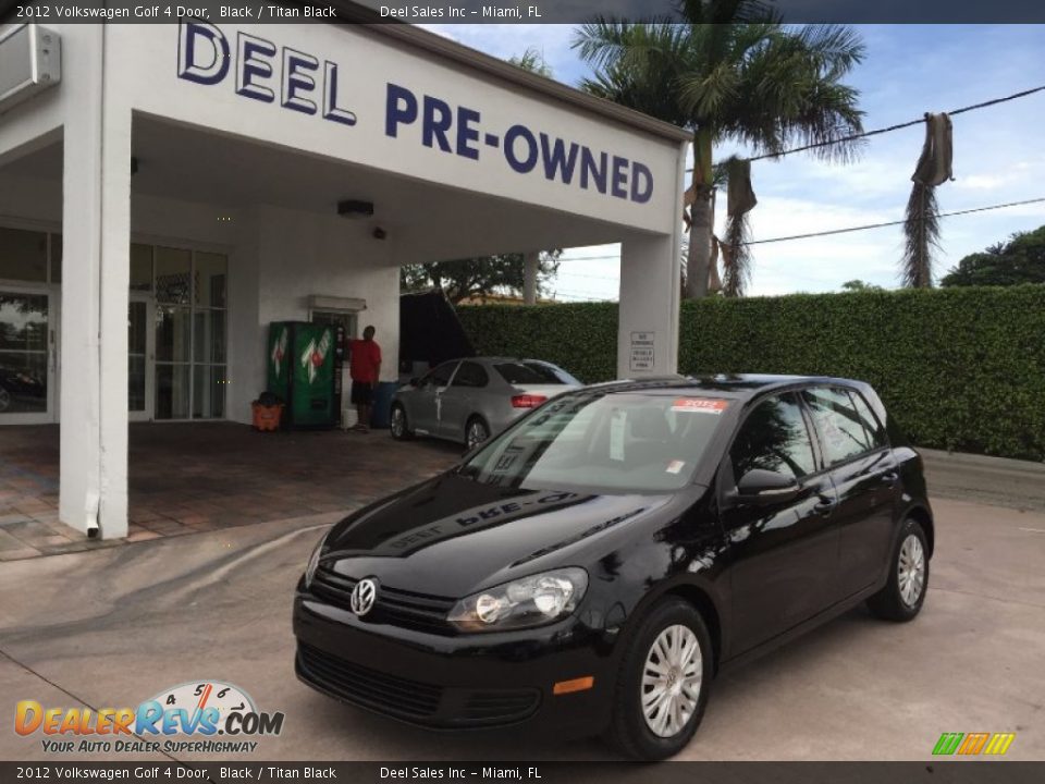2012 Volkswagen Golf 4 Door Black / Titan Black Photo #1